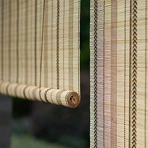 Naturale Cortina di bambù-Tapparella a Carrucola in Bamboo Tenda Avvolgibile Filtraggio Luce Tenda a Rullo bambù Decorativa, per Finestre, Padiglione, Balcone, Esterno (L X A)