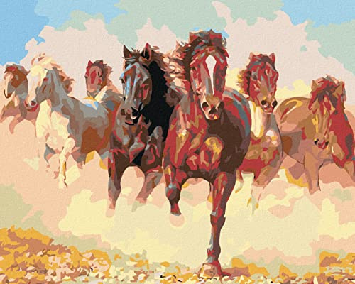 ZUTY 1166230, Malen nach Zahlen-PFERDEHERDE 40x50 cm ohne Keilrahmen