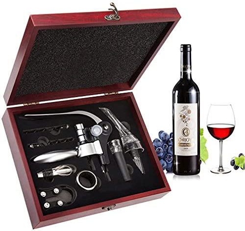 Smaier Sacacorchos, abridor de vino de conejo de Abridor de botellas,abridor manual multifuncional Juegos de accesorios para vino, caja de regalo exquisita.