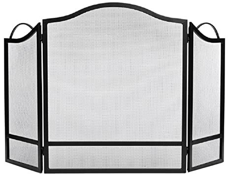 MMQGQ store Funkenschutz Schwarzer Schmiedeeiser-Kamin-Bildschirm Mit Stahlgeflecht, Rustikalen Feuer-Spark-Guard-Gitter Für Wohnzimmer-wohnkultur, 47,94 × 29.86inch