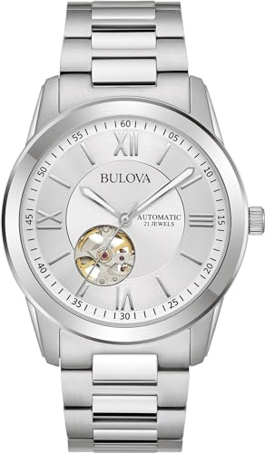 Bulova Herren Fashionuhr Classic in der Farbe Silber mit Edelstahlarmband, Gehäusedurchmesser: 42 mm, 96A280
