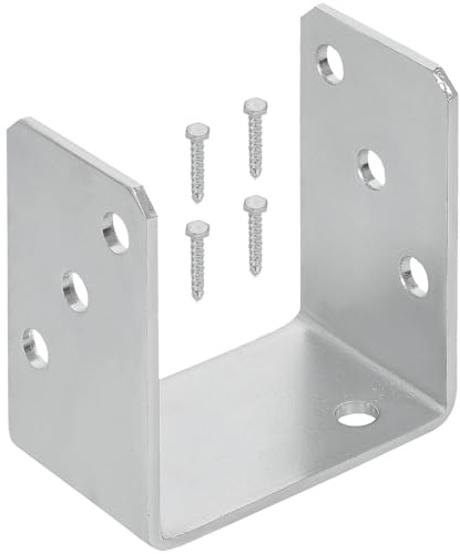 KOTARBAU® U-Pfostenträger zum Aufschrauben 90 mm Feuerverzinkt Silber Die perfekte Lösung für die Verbindung verschiedener Elemente