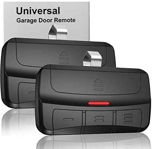 Universal Garage Door Opener Remote Compatible with LiftMaster Chamberlain Genie Craftsman Linear Wayne Dalton Overhead Garage Door Opener has Learn Button or Dip Switch (2 Pack)