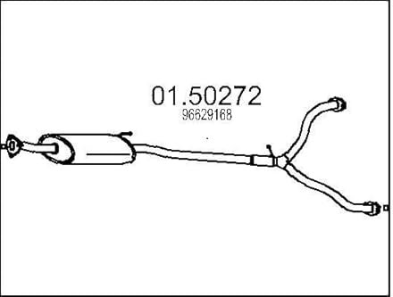 MTS 01.50272 Mittelschalldämpfer Mitteltopf 1100mm 13kg