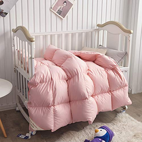 Piumino per Bambini Piumino Leggero Piumino D'Oca Bianca e Piumino Trapunta 6100% Cotone Guscio Antiacaro Piumino Singolo per Tutte Le Stagioni (Rosa 150 * 200 cm)