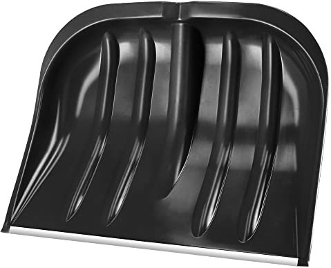 KADAX Schneespaten, 49 cm breit, Schneeschaufel ohne Stiel, Schneeschieber, Schneeräumer, Kunststoffschneeschaufel, Schneeschippe (1, Schwarz mit Alukante)
