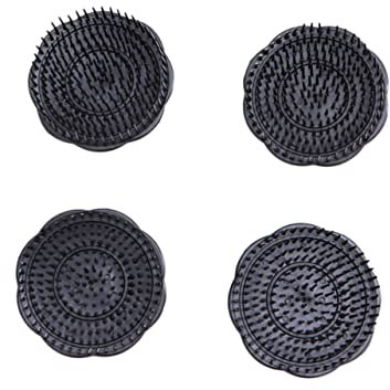 minkissy 4pcs Silicone Hair Scrubber Beard for Men Hair Brush Round Shower Comb Pocket Comb Portable Palm Brush Massage Massager Shampoo Scalp