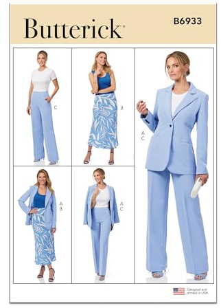 Butterick B6933B5 Misses' Jacket, Skirt and Pants B5(8-10-12-14-16)