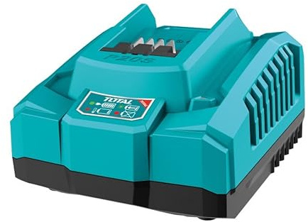 Total Tools - Chargeur Rapide pour Batterie 20 V, Chargeur pour Outils Électroportatifs, Vitesse de Recharge : Batteries 2 Ah en 1/2 h, Compatible avec Outils Électriques P20S