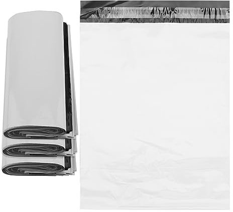 CHEUKYIU 100 Stück Versandtaschen 250 x 350 mm Versandbeutel Plastik Selbstklebend und Blickdicht Versandtaschen Warensendung Versandbeutel für Kleidung und Textilien, Weiße