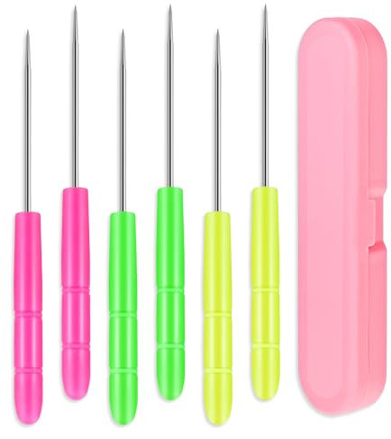 Mozeat Lens Tortendekorationsnadel, 6 Stück Edelstahl Zucker Rührnadel Torten Dekoration Nadel Keks Scriber Nadeln Anreiß Nadel Modellierwerkzeug DIY Backwerkzeug Set für Kekse Kuchen Fondant
