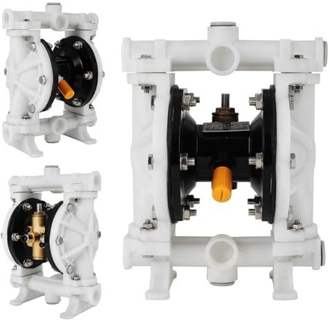 FAHKNS QBK-15 Air Operated Double Diaphragm Pump 1/2 Inch Outlet, 12 GPM, Max 115 Psi Industrial, for Chemical Waste Oil, Nitrile Diaphragm Air Transfer Pump, Cast Iron Aluminum Alloy