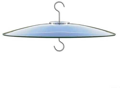 1 x Vogelfutterstation, Regenschutz, hängende Vogelfutterstation, transparente Kunststoff-Futterstation, Wetterschutz und Eichhörnchen-Leitblech für Wildvogel-Futterspender