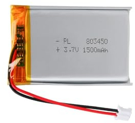 Batería Lipo 3.7V, 1500mAh 803450 a Iones de Litio con conexión 2P-PH con Paso 2,0 mm