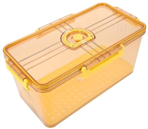 Alipis Refrigerator Organizer Bins Bread Storage Containers with Detachable Draining Tray Timing Recording