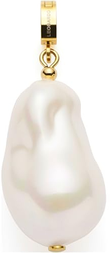 JEWELS BY LEONARDO Anhänger Clip & Mix Wilma, Ketten-Anhänger aus goldfarbenem Edelstahl, große organisch geformte Imitationsperle, Schmuck Geschenk für Frauen, 024420