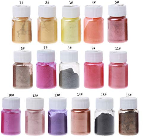 Kunstharz-Pulver, Perlglanz-Pigmente, Epoxidharz, Farbtonung, Schmuckherstellung, 16 Farben, 10 g