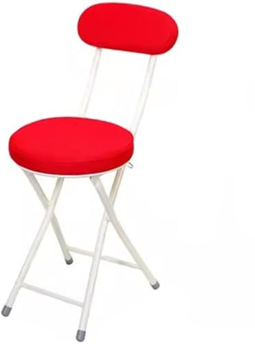 Klappbar Stühle Besucherstuhl Klappbar Zuhause Einfaches Atmungsaktives Mesh Klappstuhl, Schlafzimmer Kleines Schmiedeeisen Studienstuhl, Empfangsstuhl, Tragfähigkeit 120 Kg(Red)