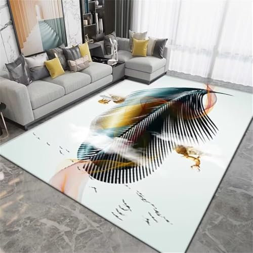 RUGMRZ Salon Auslegware Abstrakter Geometrischer Rutschfester Wohnzimmer-Schlafzimmerbereich-Teppich Teppich Klein Mehrfarbig Balkon Bodenbelag Kuscheliger Teppich Salon Auslegware Teppich Jugendzimm