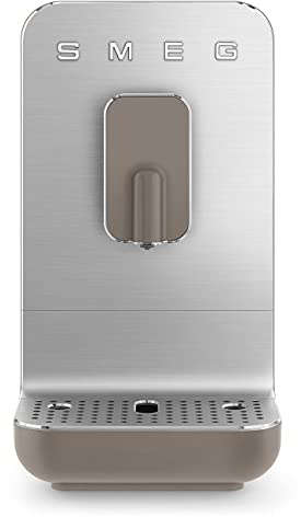 Smeg, Machine à Café Expresso Automatique BCC11TPMEU, Broyeur à grain intégré, Système Thermoblock, Réservoir d'Eau 1,4 L, Bac Récupérateur Amovible, Dimensions Compactes, 1350W, Taupe