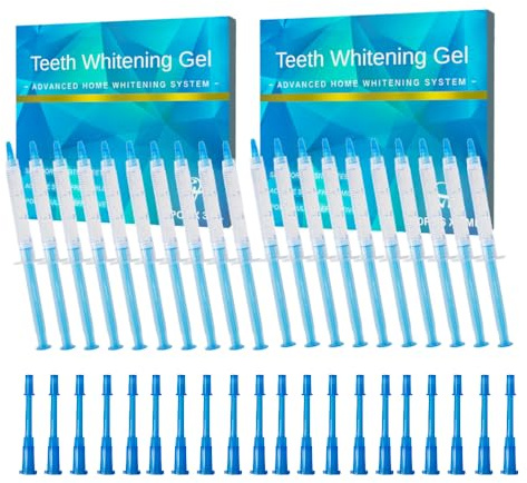 20pcs 3ml Teeth Whitening Gel Syringes, Refills 35% CP Bleaching Gel Kit Tooth Whitener Gel for Home Use