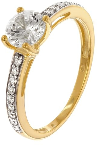 GLIZZ Damenring Gold 333/8K mit Zirkonia GL8762 | elegantes Schmuckstück für modische Frauen, zauberhaftes Accessoire