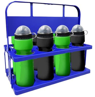 Portabebidas portátil con 8 compartimentos para cerveza, soporte para bebidas para tazas grandes, soporte plegable para vasos, reutilizable, con asa, para botellas con un diámetro inferior a 8,7 cm
