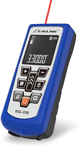 330Ft Range EAGLINE EGL330-BT Laser Distance Measure, 3-Point Height & Width, Area & Volume Measures with Bluetooth - Laser Meter Measurement Tool with Bonus: Protective Cover & Carpenter Pencil