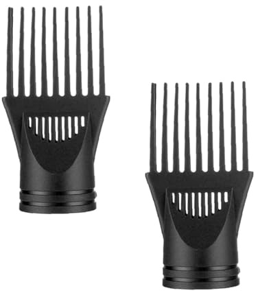 2 ugelli per asciugacapelli professionali universali per capelli, liscianti e districanti, capelli ricci naturali, lavorati (nero)