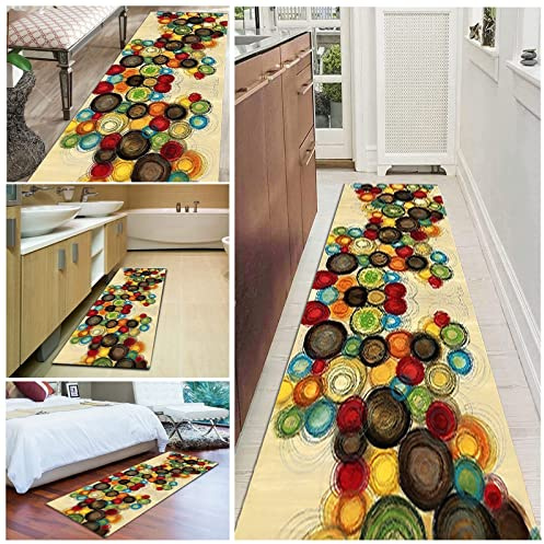 Gardeneea Alfombra de Pasillo Alargada, Lavable y Antideslizante, Adecuada para pasillos de Cocina, vestíbulos, escaleras y entradas (70 × 250 cm/2,3 pies × 8,2 pies)