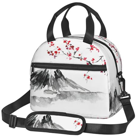 HKHLHLH Lonchera japonesa con diseño de sol rojo, aislada, reutilizable, para hombres, mujeres, adultos, trabajo, viajes