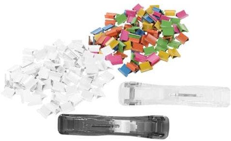 Portable Mini Push Stapler with Clip Refills Plastic Metal