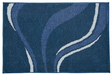 Kleine Wolke Badteppich Vento Mare 70 x 120 cm | OEKO-TEX zertifiziert, rutschhemmende Unterseite, für Fußbodenheizung, maschinenwaschbar, 100% Polyacryl