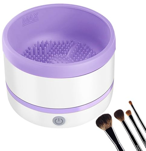 Xoguue Automatic Makeup Brush Cleaner Machine,Foundation Brush Makeup Sponge Washer - Portable Cosmetic Tool Cleanser Washer for Women Cosmetology Students Professional Beauty Artists
