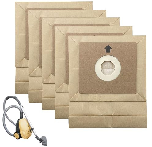 Targonix Vacuum Cleaner Bags 5 Pack Universal Paper Dust Collection Bags Cylinder Hoover Accessories for Home Use