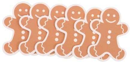 Gatuida 6stücke Lebkuchenschwamm Spülschwamm Weihnachtsschwämme Mit Lebkuchenmann-motiv Weihnachts-topfreiniger Weihnachts-spülschwamm Küchenschwämme Geschirrspülschwamm Spülschwämme Lebku