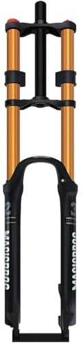 KUNYOS Mountainbike Federgabel 26 27,5 29Zoll 1-1/8 Straight Air Gabel Federweg 180Mm Double Crown Downhill Gabel 9 * 100Mm QR Disc Brake Vorderradgabel Handbuch,Gold,27.5inch