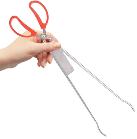 Toyvian Pinza per Granchi in Acciaio Inossidabile Antiscivolo Morsetto Multiuso per Anguille e Pesci da Esterno Utensile per Serraggio Aragosta Design a Punta Scanalata per Pesca e