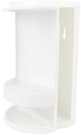 SIXRUN Badezimmer-Theken-Organizer, Drehbares Aufbewahrungsregal für Hautpflege- und Kosmetikartikel, Zweistufiger Schrank, PP-Material (WHITE)