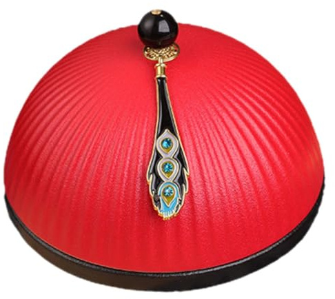 Happyyami Cenicero con Forma de Sombrero Oficial y Adorno para Escritorio Soporte de Almacenamiento de Cerámica Rojo Adecuado para Ambientación del Hogar u Oficina