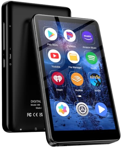 32GB MP3 Player with Bluetooth and WiFi, Diiofox Music Player with Spotify,Pandora,Amazon Music,4 Touch Screen Android MP4 MP3 Player for Kids with Libby,Audible,Spotify Kids(Black)