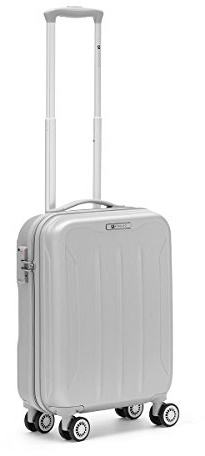 R Roncato Trolley Rigido Medio Valigia Serie Flight in ABS, 55 cm, Colore Argento