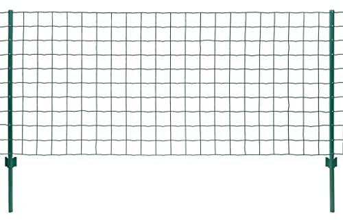 vidaXL Ensemble de Clôture Euro Acier Vert Clôture de Jardin Grillages Maille