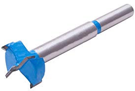 Utoolmart Forstner Bohrer mit Holzbohrung 22 mm Durchmesser Gerader Schaft Hartmetallspitze Professionelle Holzbearbeitung Lochsäge Holzschneider 80 mm Länge Blau für Scharniersperrholz 1St