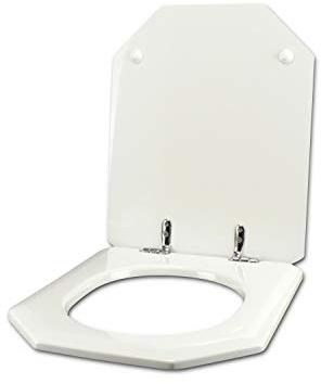 Toalettsits för Geberit Sphinx Mycene 15, vit, förkromat gångjärn normalt eller långsamt stängande