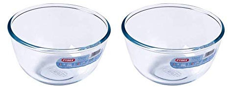 Pyrex Set di 2 ciotole rotonde classiche in vetro, adatte per forno e microonde, 0,5 l, colore: Trasparente