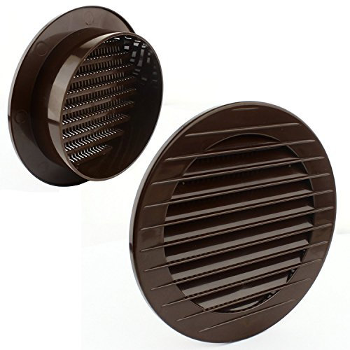 VONLIS Lüftungsgitter Backsteingitter Klinkerlüftung Abluftgitter Außengitter Insektenschutz braun Ø 100 mm