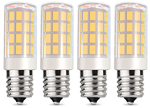 VOKWAK Microwave Oven Light E17 LED Bulb T7 Base 4W(40W Halogen Equivalent) Over Counter Microwave Ovens120V Replacement Oven Part for 8206232A 1890433 AP4512653 WB36X10003,4-Pack(Warm White 3000K)