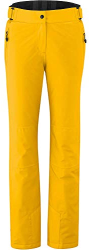 Maier Sports W Vroni Slim Gelb - wasserdichte schmal geschnittene Damen mTex Skihose, Größe 44 - Farbe Dandelion