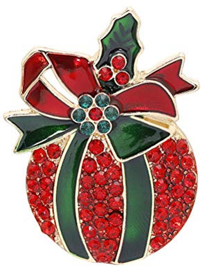 Weihnachtsbrosche Damen - Elegante Diamant Apfel Brosche FüR Kleidung, Taschen, HüTe Und Schals - Perfekt FüR Weihnachtsfeiern Und Festliche AnläSse, 3.2 X 4.3 Cm